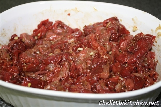 Beef marinating