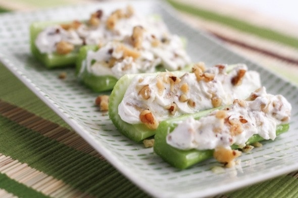 Goat Cheese and Walnut Stuffed Celery Recipe