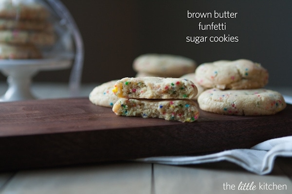 Brown Butter Funfetti Sugar Cookies from DualFood Brown Butter Funfetti Sugar Cookies from thelittlekitchen.net