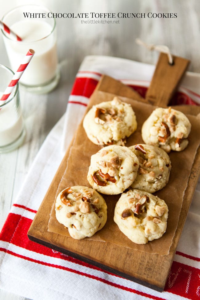 White Chocolate Toffee Crunch Cookies from thelittlekitchen.net White Chocolate Toffee Crunch Cookies from thelittlekitchen.net