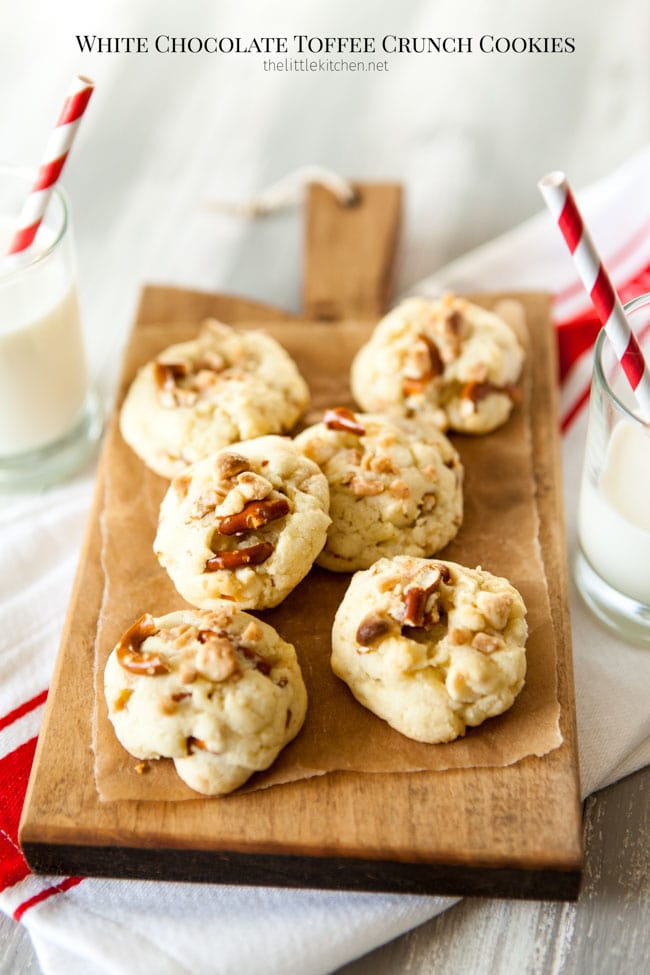 White Chocolate Toffee Crunch Cookies from thelittlekitchen.net White Chocolate Toffee Crunch Cookies from thelittlekitchen.net