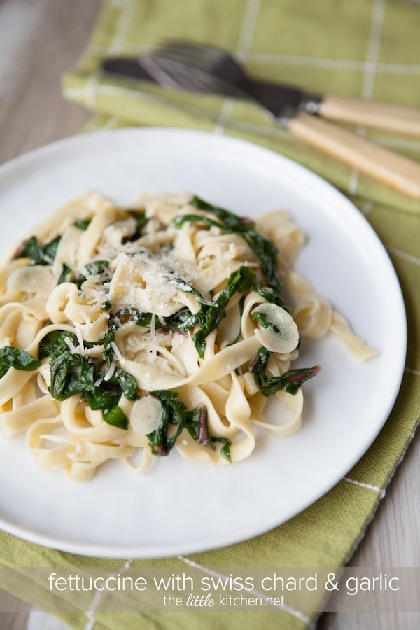Fettuccine with Swiss Chard from DualFood Fettuccine with Swiss Chard from DualFood
