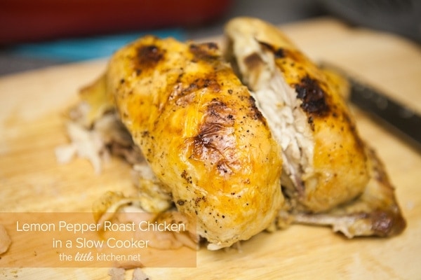 Lemon Pepper Roast Chicken in a Slow Cooker from DualFood Lemon Pepper Roast Chicken in a Slow Cooker