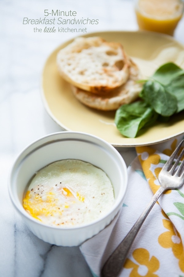 5 Minute Breakfast Sandwiches from thelittlekitchen.net 5 Minute Breakfast Sandwiches