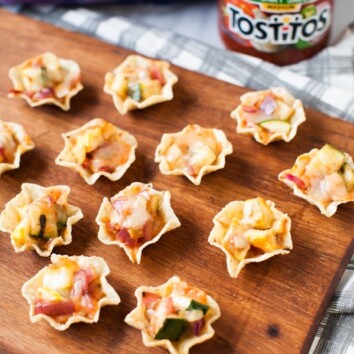Tostitos SCOOPS! with Grilled Vegetables and Pepper Jack Cheese from DualFood