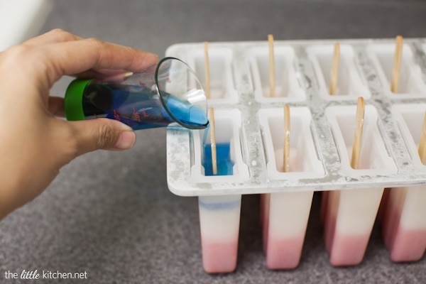 Red, White & Blue Popsicles from thelittlekitchen.net Red, White & Blue Popsicles from thelittlekitchen.net