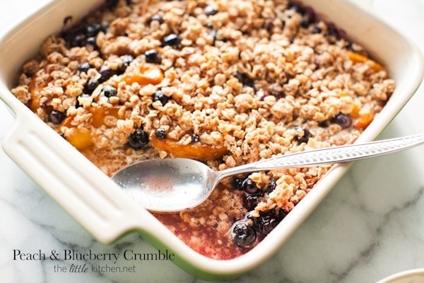Peach and Blueberry Crumble from thelittlekitchen.net Peach and Blueberry Crumble from thelittlekitchen.net