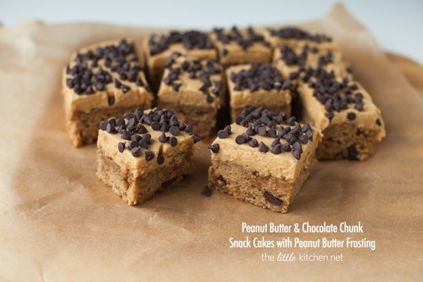 peanut-butter-snack-cakes-the-little-kitchen-8445 Peanut Butter & Chocolate Chunk Snack Cakes with Peanut Butter Frosting from thelittlekitchen.net