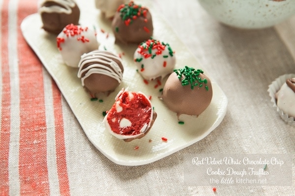 Red Velvet White Chocolate Chip Cookie Dough Truffles from thelittlekitchen.net Red Velvet White Chocolate Chip Cookie Dough Truffles from thelittlekitchen.net