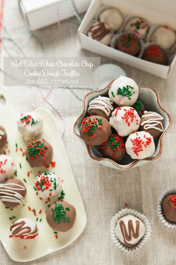 Red Velvet White Chocolate Chip Cookie Dough Truffles from thelittlekitchen.net Red Velvet White Chocolate Chip Cookie Dough Truffles from thelittlekitchen.net