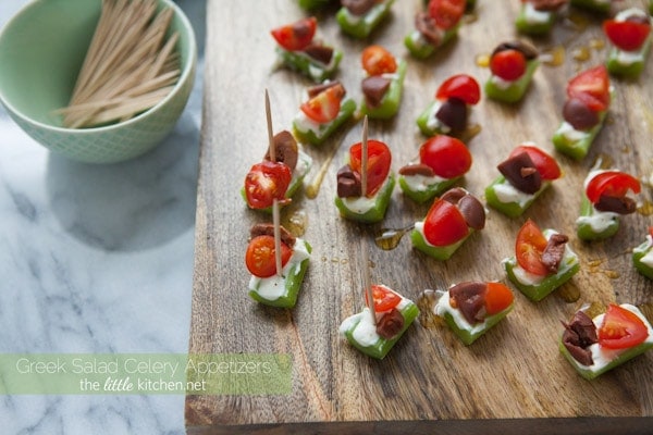 Greek Salad Celery Appetizers from thelittlekitchen.net Greek Salad Celery Appetizers from thelittlekitchen.net