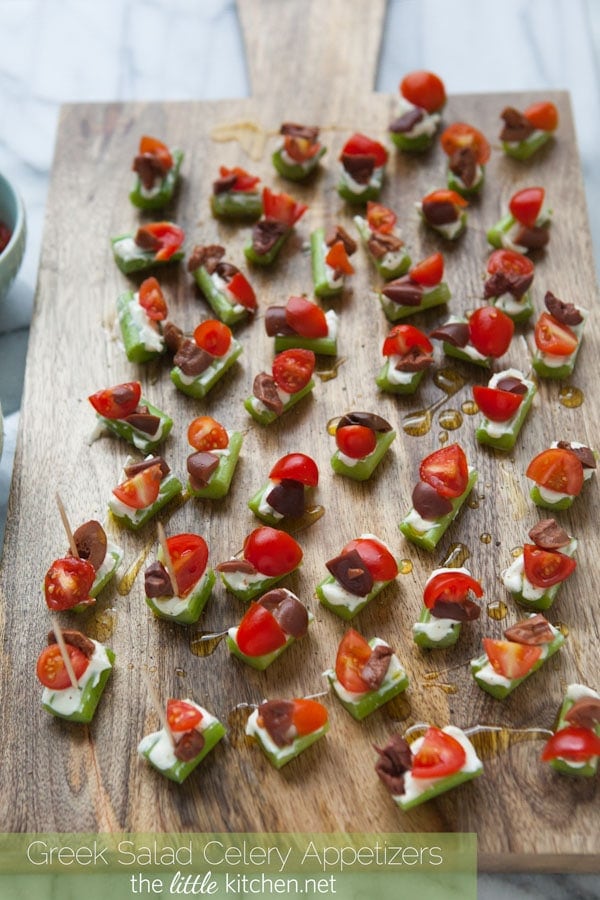 Greek Salad Celery Appetizers from thelittlekitchen.net Greek Salad Celery Appetizers from thelittlekitchen.net