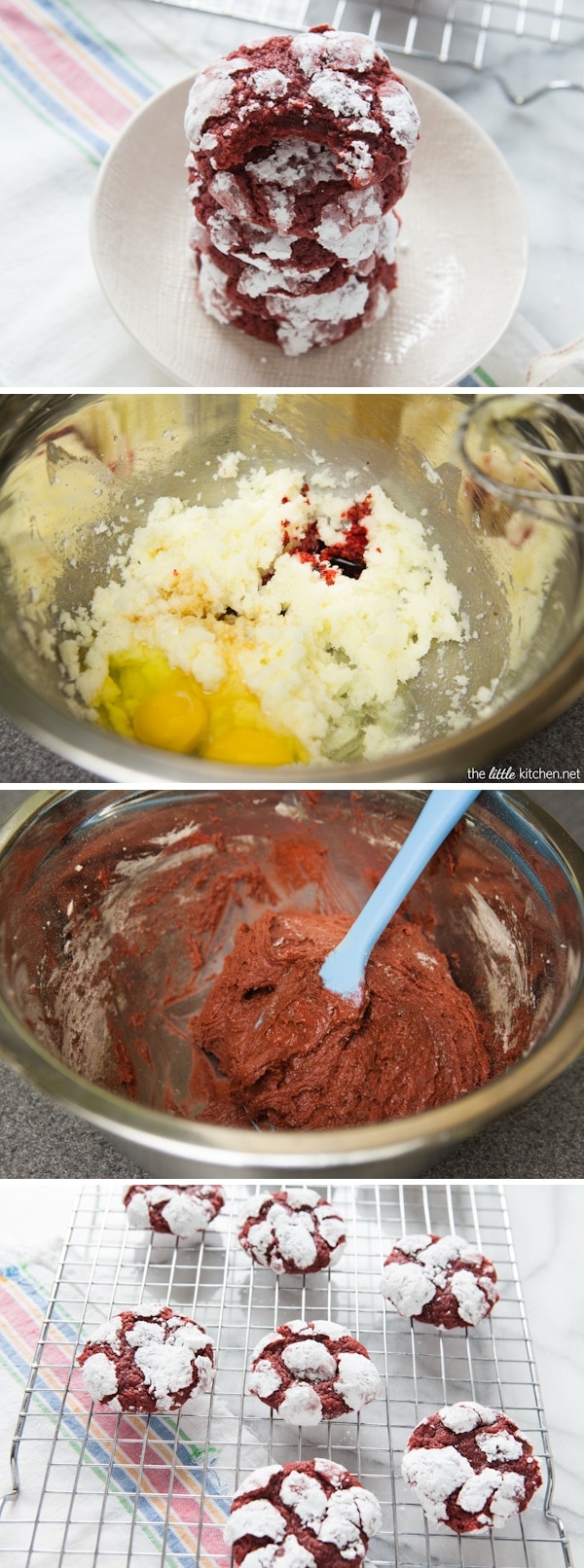 {amazing} Red Velvet Cream Cheese Crinkle Cookies from thelittlekitchen.net {amazing} Red Velvet Cream Cheese Crinkle Cookies from thelittlekitchen.net