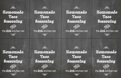 {Printable} Taco Seasoning Tags from thelittlekitchen.net {Printable} Taco Seasoning Tags from thelittlekitchen.net