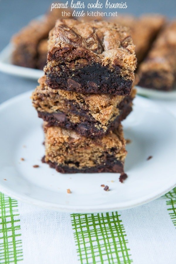 Peanut Butter Cookie Brownies from thelittlekitchen.net Peanut Butter Cookie Brownies from thelittlekitchen.net
