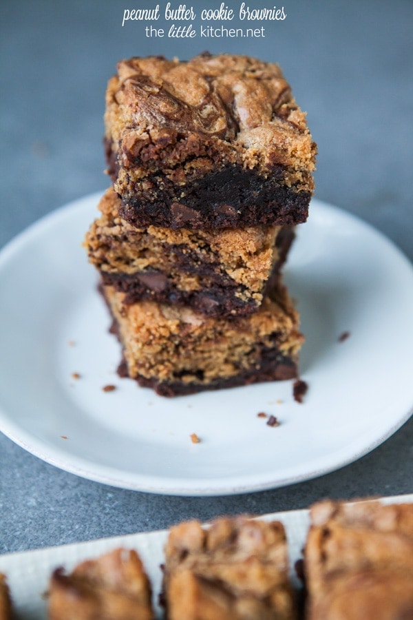Peanut Butter Cookie Brownies from thelittlekitchen.net Peanut Butter Cookie Brownies from thelittlekitchen.net