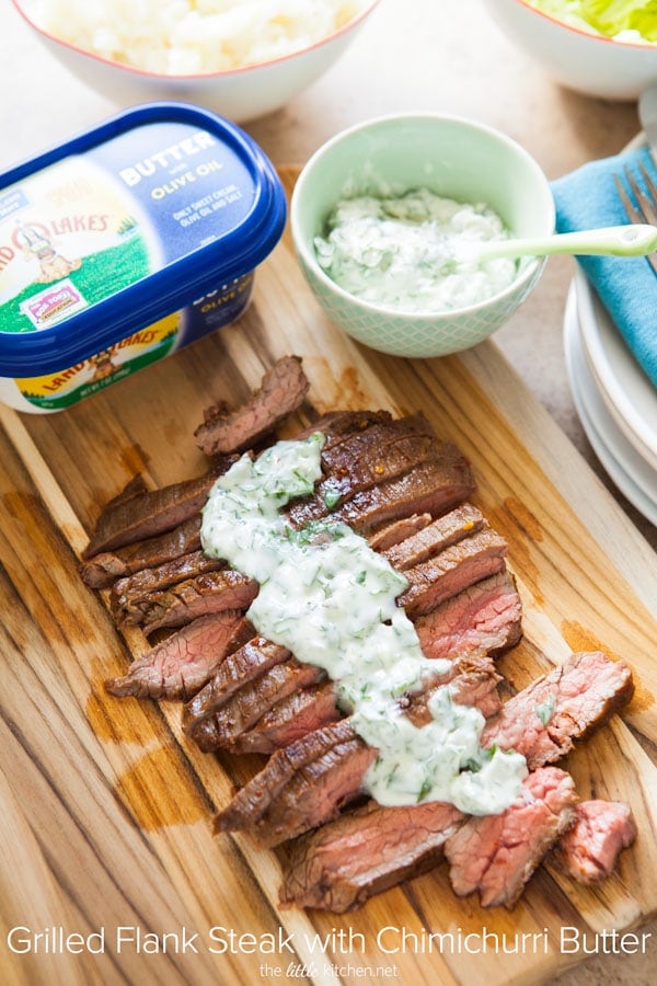 Grilled Flank Steak with Chimichurri Butter from thelittlekitchen.net Grilled Flank Steak with Chimichurri Butter from thelittlekitchen.net