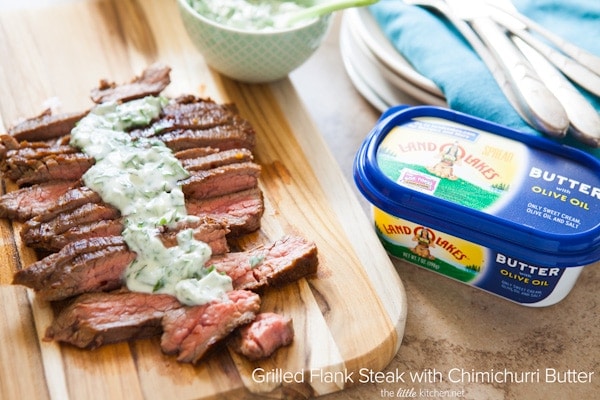 Grilled Flank Steak with Chimichurri Butter from thelittlekitchen.net Grilled Flank Steak with Chimichurri Butter from thelittlekitchen.net