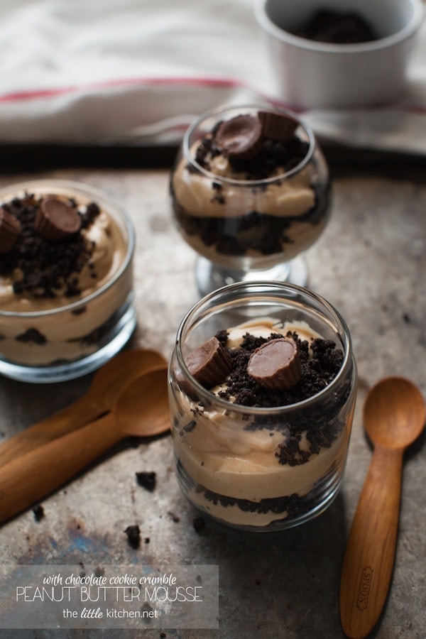 Peanut Butter Mousse with Chocolate Cookie Crumble from thelittlekitchen.net Peanut Butter Mousse with Chocolate Cookie Crumble from thelittlekitchen.net