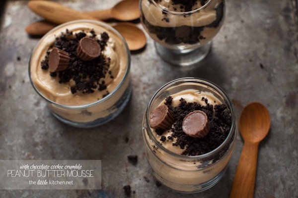 Peanut Butter Mousse with Chocolate Cookie Crumble from thelittlekitchen.net Peanut Butter Mousse with Chocolate Cookie Crumble from thelittlekitchen.net