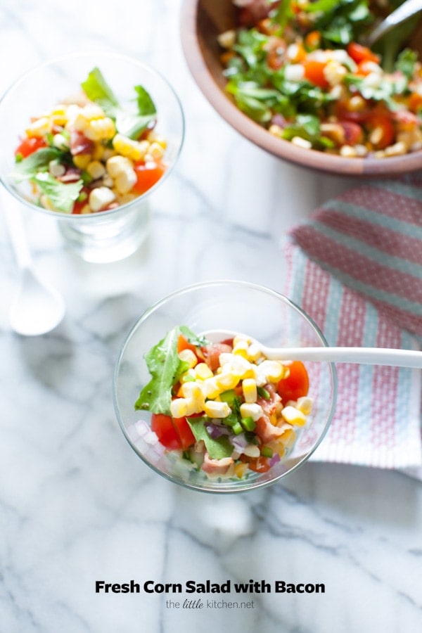 Fresh Corn Salad with Bacon from thelittlekitchen.net Fresh Corn Salad with Bacon from thelittlekitchen.net