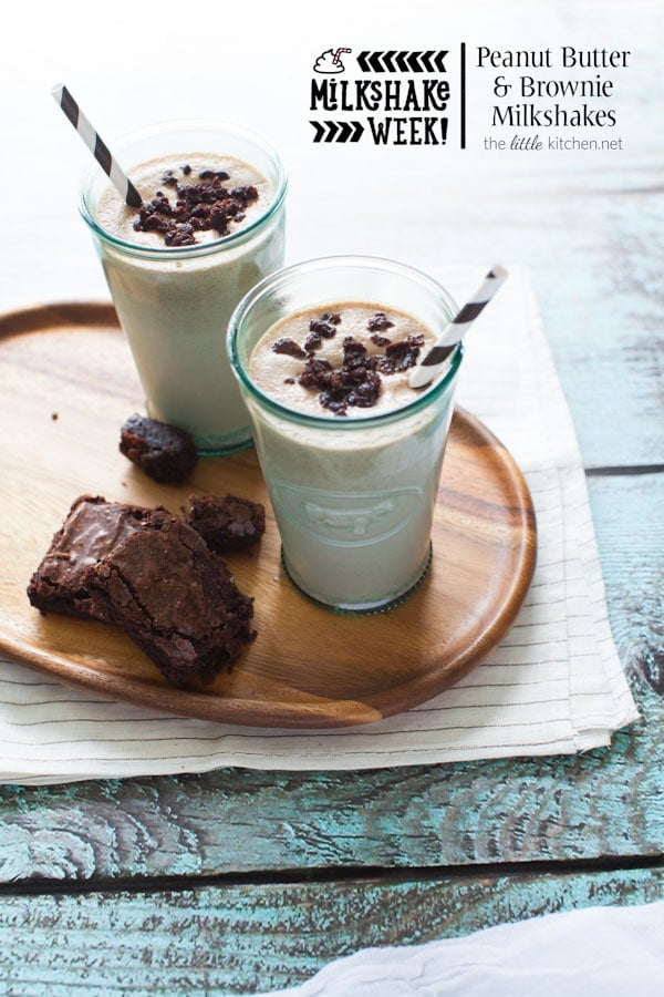 Peanut Butter and Brownie Milkshakes from thelittlekitchen.net #MilkshakeWeek Peanut Butter and Brownie Milkshakes from thelittlekitchen.net #MilkshakeWeek