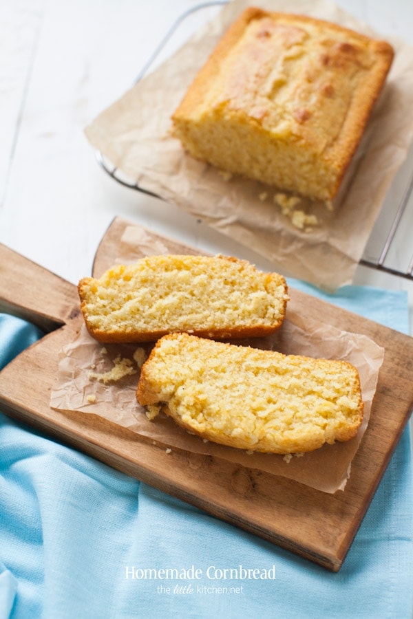Homemade Cornbread from thelittlekitchen.net Homemade Cornbread from thelittlekitchen.net