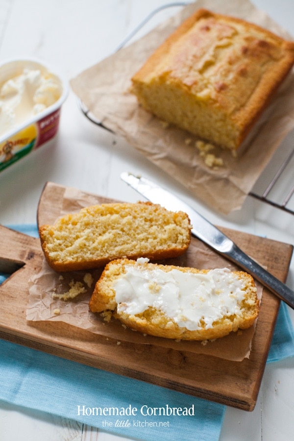 Homemade Cornbread from thelittlekitchen.net Homemade Cornbread from thelittlekitchen.net