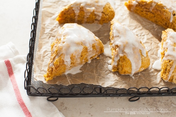 Pumpkin Obsessed Vanilla-Glazed Scones from thelittlekitchen.net Pumpkin Obsessed Vanilla-Glazed Scones from thelittlekitchen.net