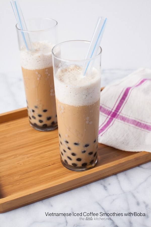 Vietnamese Iced Coffee Smoothie with Boba from thelittlekitchen.net Vietnamese Iced Coffee Smoothie with Boba from thelittlekitchen.net