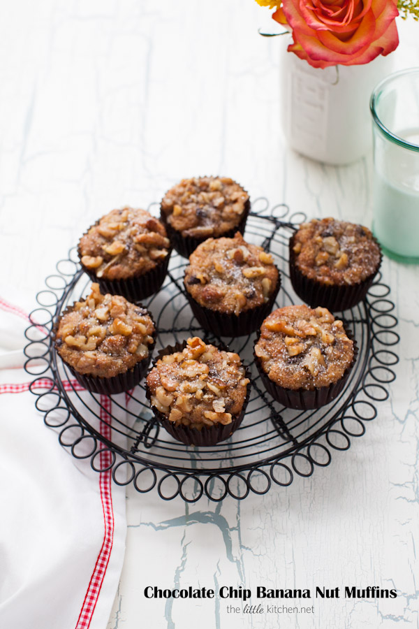 Chocolate Chip Banana Nut Muffins from thelittlekitchen.net Chocolate Chip Banana Nut Muffins from thelittlekitchen.net