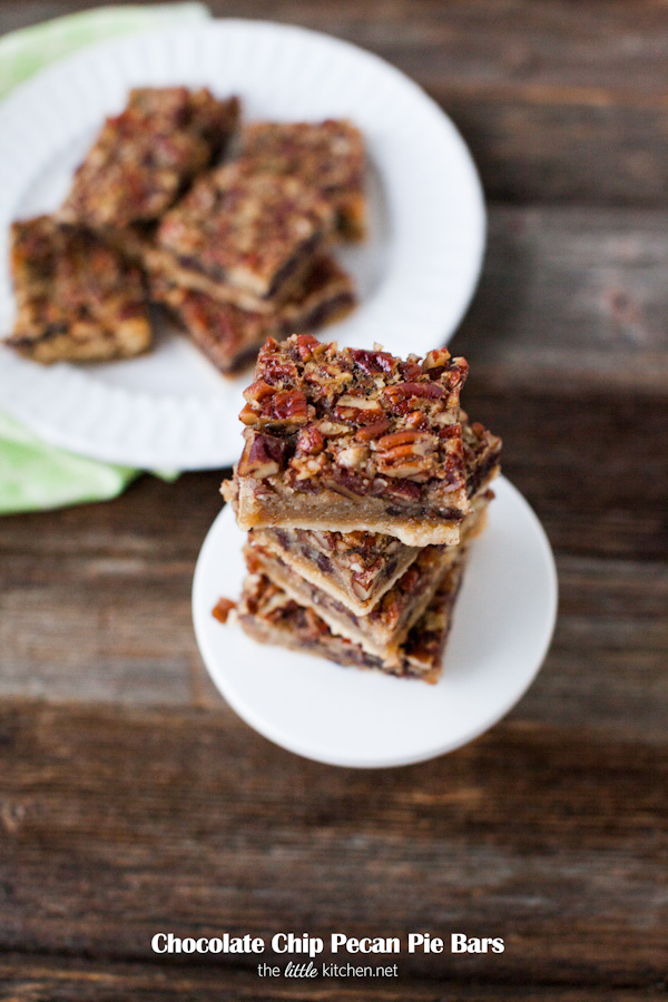 Chocolate Chip Pecan Pie Bars from thelittlekitchen.net Chocolate Chip Pecan Pie Bars from thelittlekitchen.net