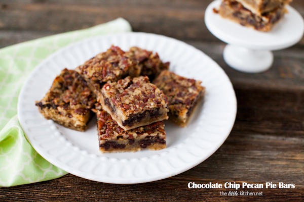 Chocolate Chip Pecan Pie Bars from thelittlekitchen.net Chocolate Chip Pecan Pie Bars from thelittlekitchen.net