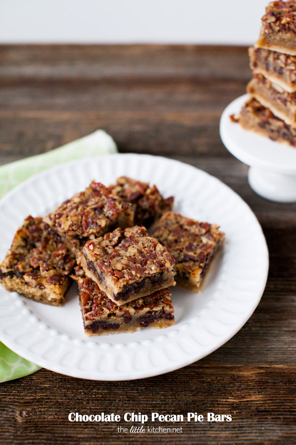 Chocolate Chip Pecan Pie Bars from thelittlekitchen.net Chocolate Chip Pecan Pie Bars from thelittlekitchen.net