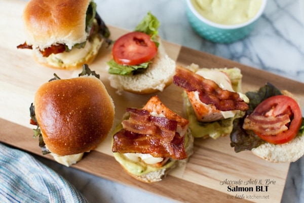Salmon BLT with an Avocado Aioli & Brie from thelittlekitchen.net Salmon BLT with an Avocado Aioli & Brie from thelittlekitchen.net