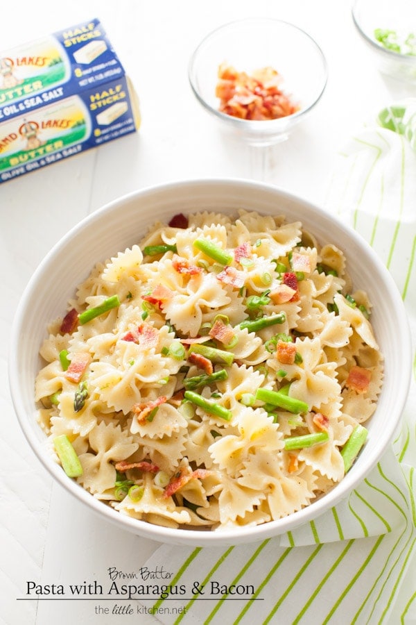 Brown Butter Pasta with Asparagus & Bacon from thelittlekitchen.net Brown Butter Pasta with Asparagus & Bacon from thelittlekitchen.net
