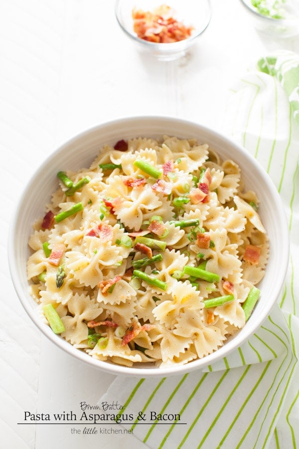 Brown Butter Pasta with Asparagus & Bacon from thelittlekitchen.net Brown Butter Pasta with Asparagus & Bacon from thelittlekitchen.net