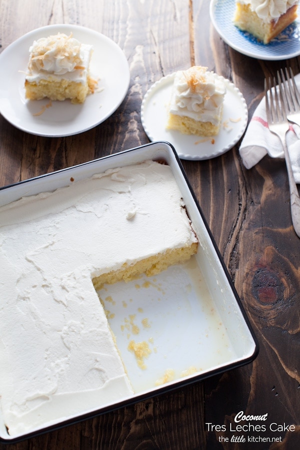 this tres leches cake is simply amazing with the right amount of moisture and it’s not soggy! the coconut makes it even better! Coconut Tres Leches Cake from DualFood thelittlekitchen.net this tres leches cake is simply amazing with the right amount of moisture and it’s not soggy! the coconut makes it even better! Coconut Tres Leches Cake from DualFood thelittlekitchen.net