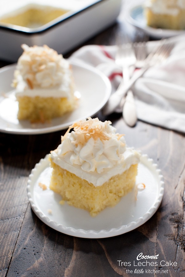 this tres leches cake is simply amazing with the right amount of moisture and it’s not soggy! the coconut makes it even better! Coconut Tres Leches Cake from DualFood thelittlekitchen.net this tres leches cake is simply amazing with the right amount of moisture and it’s not soggy! the coconut makes it even better! Coconut Tres Leches Cake from DualFood thelittlekitchen.net