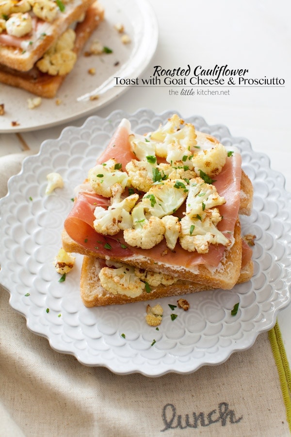 So easy to make...the flavors of the roasted cauliflower go so well well with butter, goat cheese & prosciutto! Roasted Cauliflower Toast with Goat Cheese & Prosciutto from thelittlekitchen.net So easy to make...the flavors of the roasted cauliflower go so well well with butter, goat cheese & prosciutto! Roasted Cauliflower Toast with Goat Cheese & Prosciutto from thelittlekitchen.net