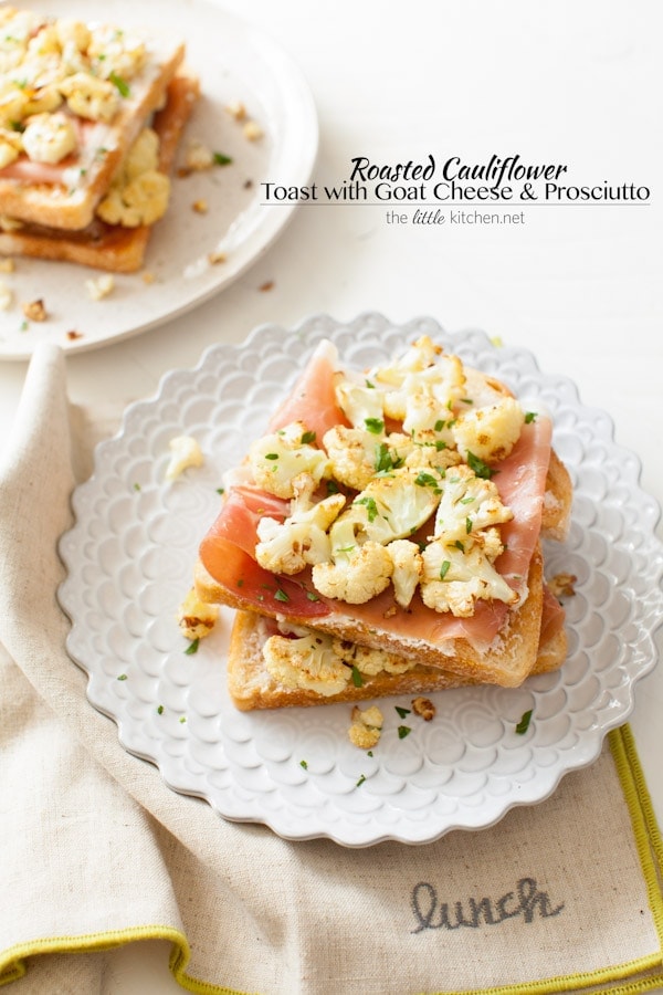 So easy to make...the flavors of the roasted cauliflower go so well well with butter, goat cheese & prosciutto! Roasted Cauliflower Toast with Goat Cheese & Prosciutto from thelittlekitchen.net So easy to make...the flavors of the roasted cauliflower go so well well with butter, goat cheese & prosciutto! Roasted Cauliflower Toast with Goat Cheese & Prosciutto from thelittlekitchen.net