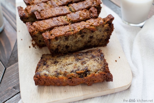 This bread is so easy to make and it's made with almondmilk! Chocolate Chip Banana Bread from thelittlekitchen.net This bread is so easy to make and it's made with almondmilk! Chocolate Chip Banana Bread from thelittlekitchen.net