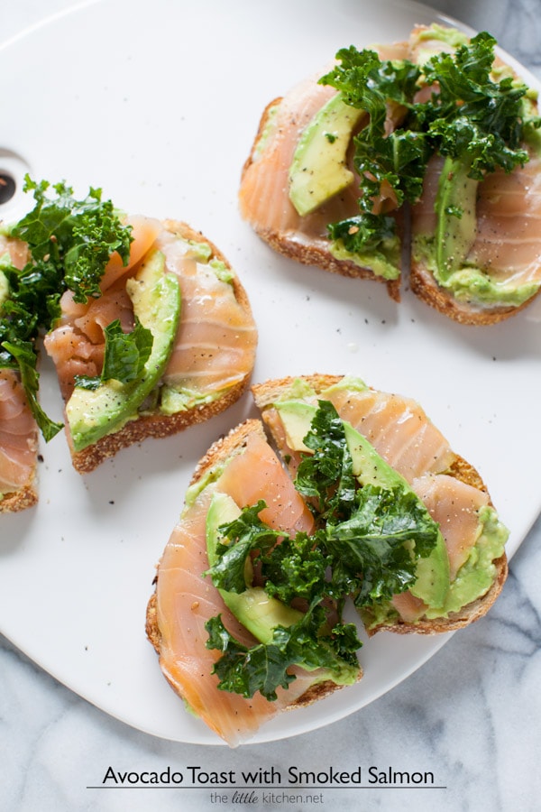 This toast is so simple yet amazing...because of the addition of smoked salmon! Avocado Toast with Smoked Salmon and Kale from thelittlekitchen.net This toast is so simple yet amazing...because of the addition of smoked salmon! Avocado Toast with Smoked Salmon and Kale from thelittlekitchen.net