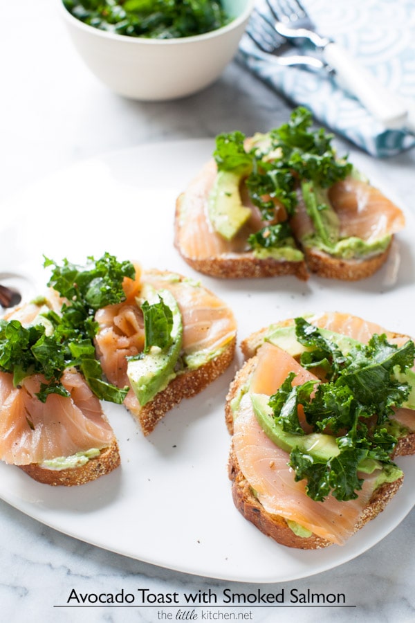 This toast is so simple yet amazing...because of the addition of smoked salmon! Avocado Toast with Smoked Salmon and Kale from thelittlekitchen.net This toast is so simple yet amazing...because of the addition of smoked salmon! Avocado Toast with Smoked Salmon and Kale from thelittlekitchen.net