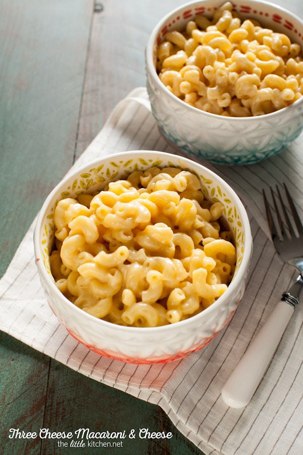 Three Cheese Mac & Cheese Recipe (made with almond milk!) from thelittlekitchen.net Three Cheese Mac & Cheese Recipe (made with almond milk!) from thelittlekitchen.net