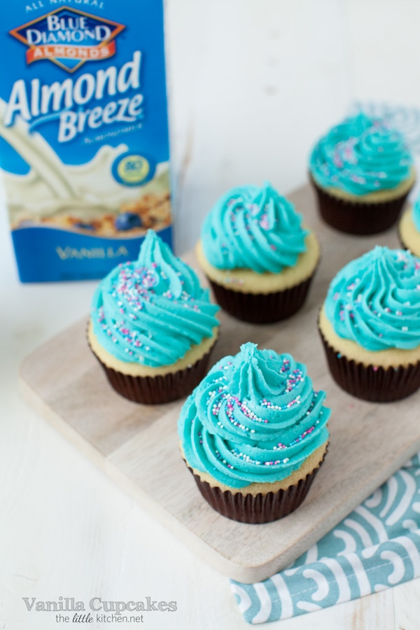 Yesss, you need these in your life. I tweaked the original recipe to use almond milk! Vanilla Cupcakes with Vanilla Buttercream from thelittlekitchen.net Yesss, you need these in your life. I tweaked the original recipe to use almond milk! Vanilla Cupcakes with Vanilla Buttercream from thelittlekitchen.net