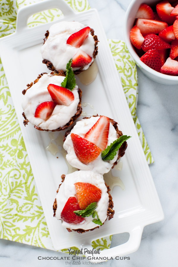These are so cute and taste sooo good! Perfect for your next brunch with family and friends! Yogurt Parfait Chocolate Chip Granola Cups from thelittlekitchen.net These are so cute and taste sooo good! Perfect for your next brunch with family and friends! Yogurt Parfait Chocolate Chip Granola Cups from thelittlekitchen.net