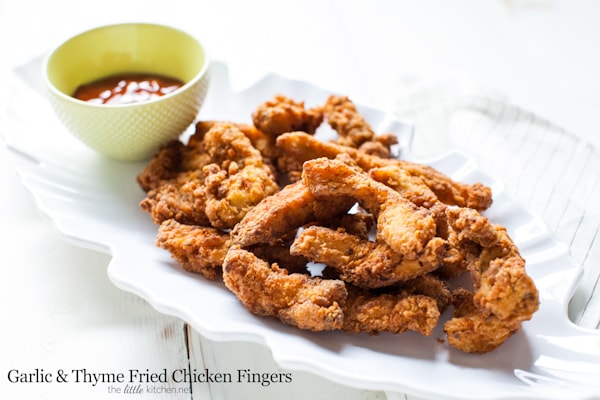 So easy to make and flavorful...this is an elevated fried chicken! Garlic and Thyme Fried Chicken Fingers from thelittlekitchen.net So easy to make and flavorful...this is an elevated fried chicken! Garlic and Thyme Fried Chicken Fingers from thelittlekitchen.net