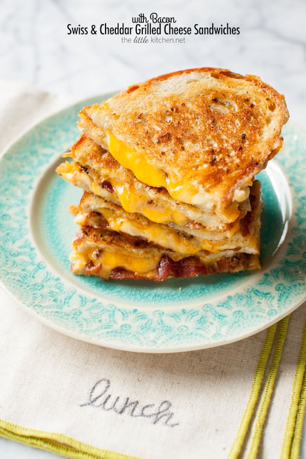Swiss & Cheddar Grilled Cheese Sandwiches from thelittlekitchen.net Swiss & Cheddar Grilled Cheese Sandwiches from thelittlekitchen.net