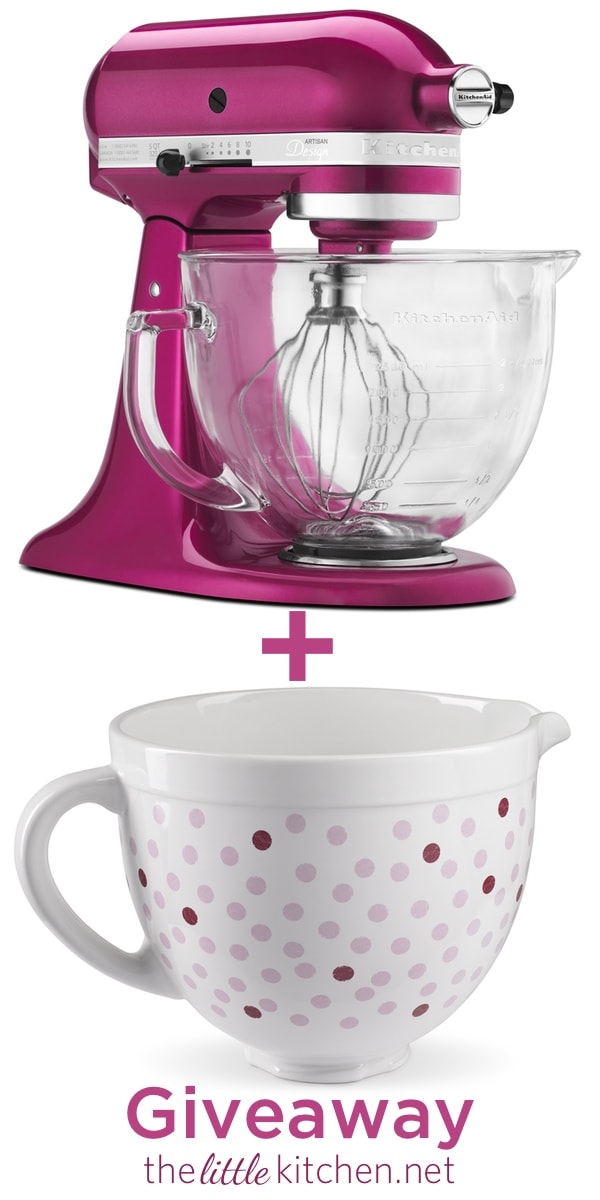 KitchenAid Raspberry Ice Stand Mixer & Ceramic Bowl Giveaway thelittlekitchen.net KitchenAid Raspberry Ice Stand Mixer & Ceramic Bowl Giveaway thelittlekitchen.net